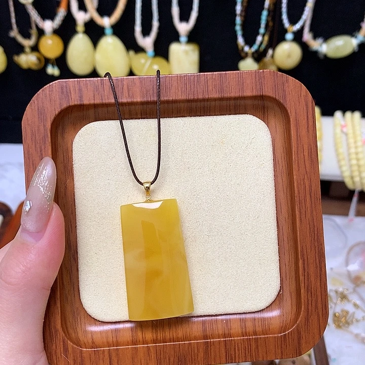 手链蜜蜡18K金镶嵌蜜蜡扣头镶嵌18k金