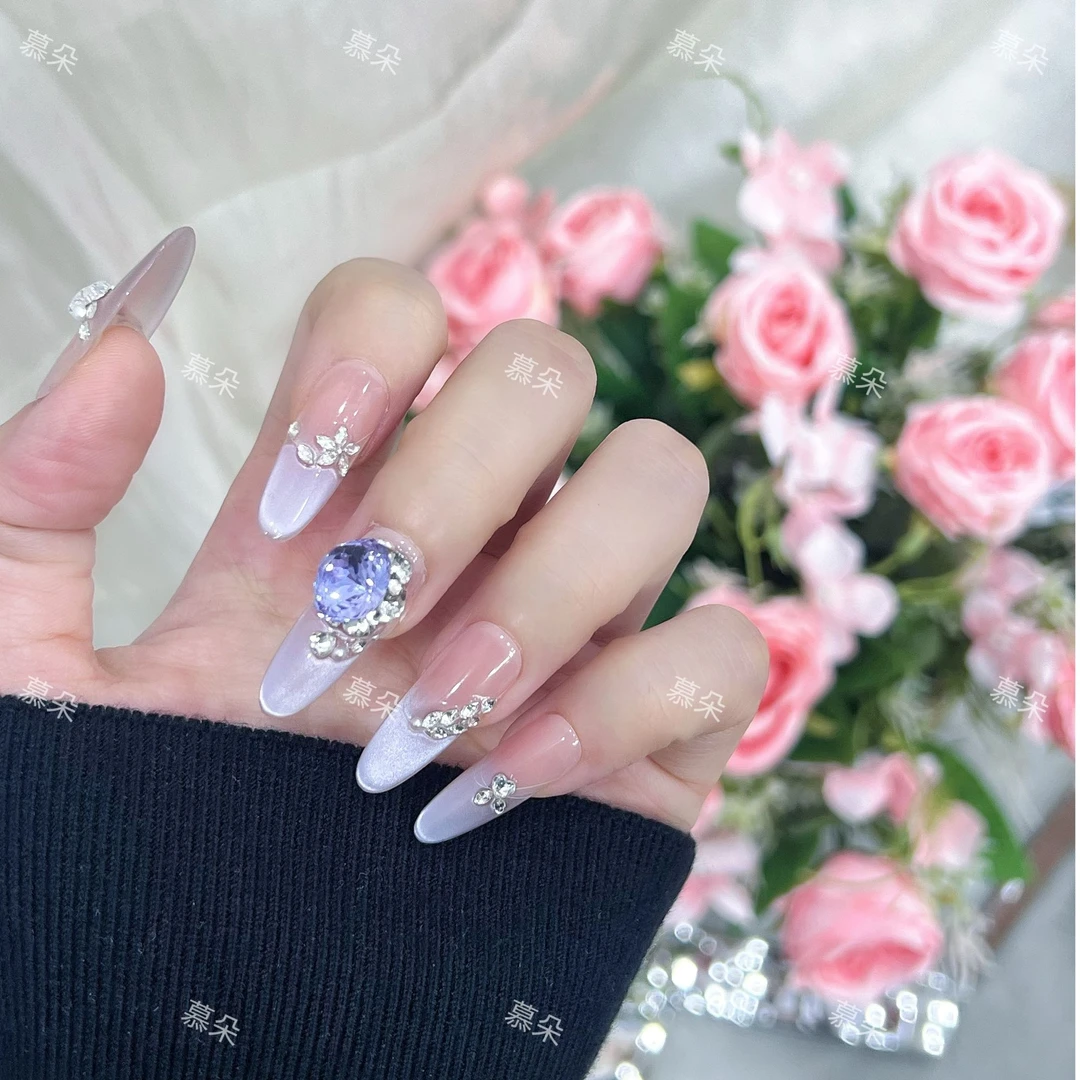 【紫色秘境】纯手工穿戴甲气质显白轻奢美甲爆款成品十片装