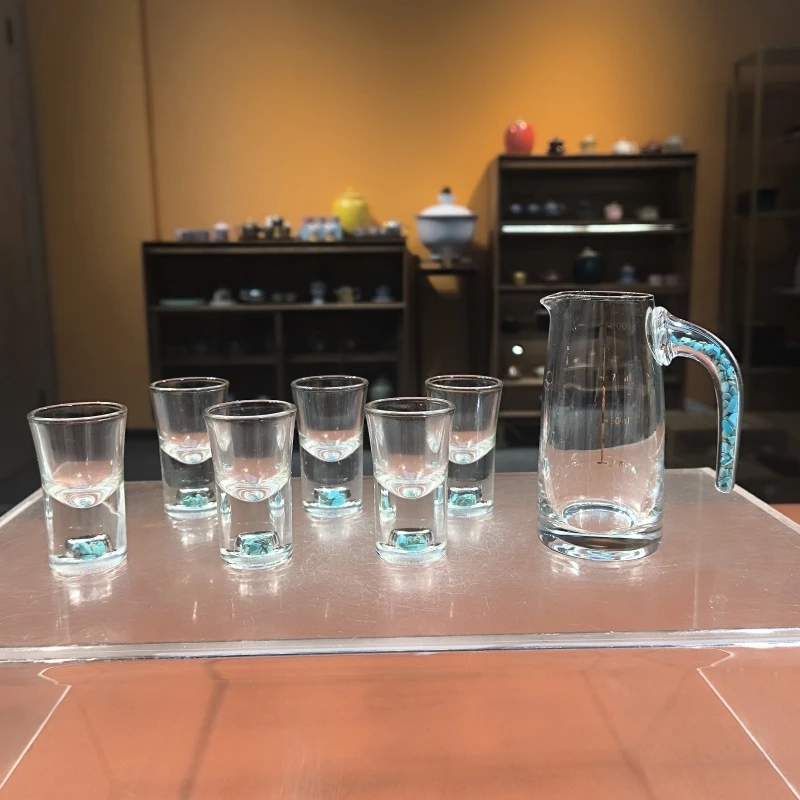德化云仓 水晶绿松石分酒器-4944（直播专享）