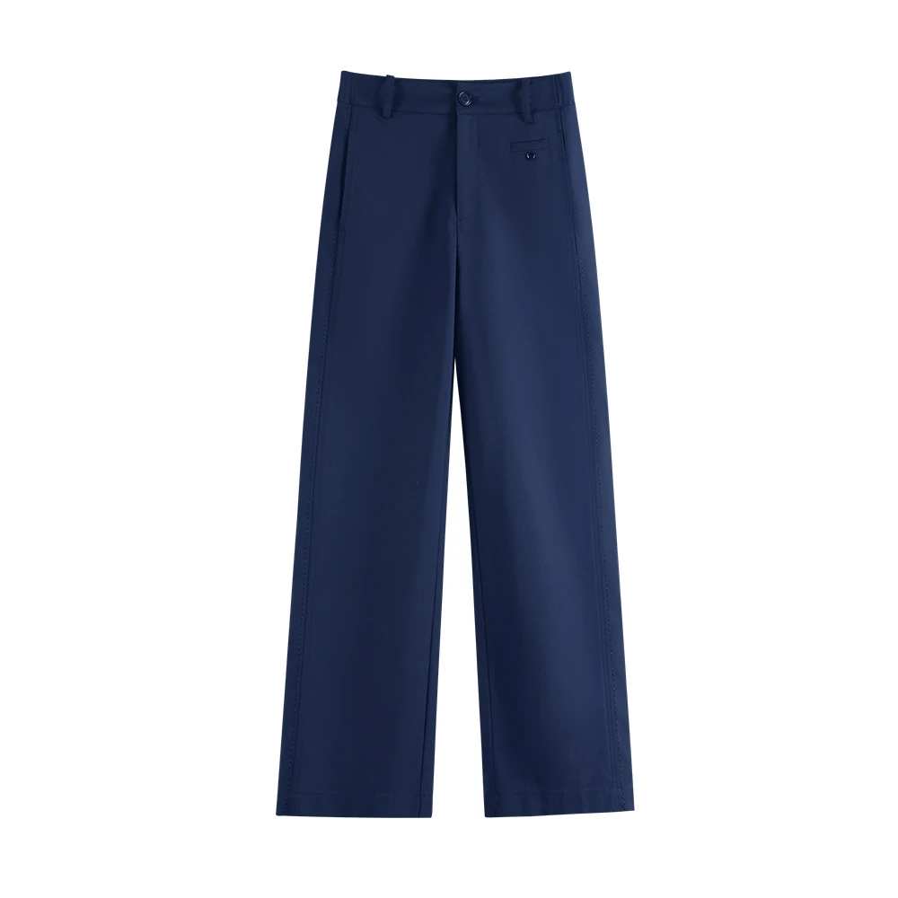 奢适2025春夏桑蚕丝莫代尔裤子窄版直筒九分裤2351A