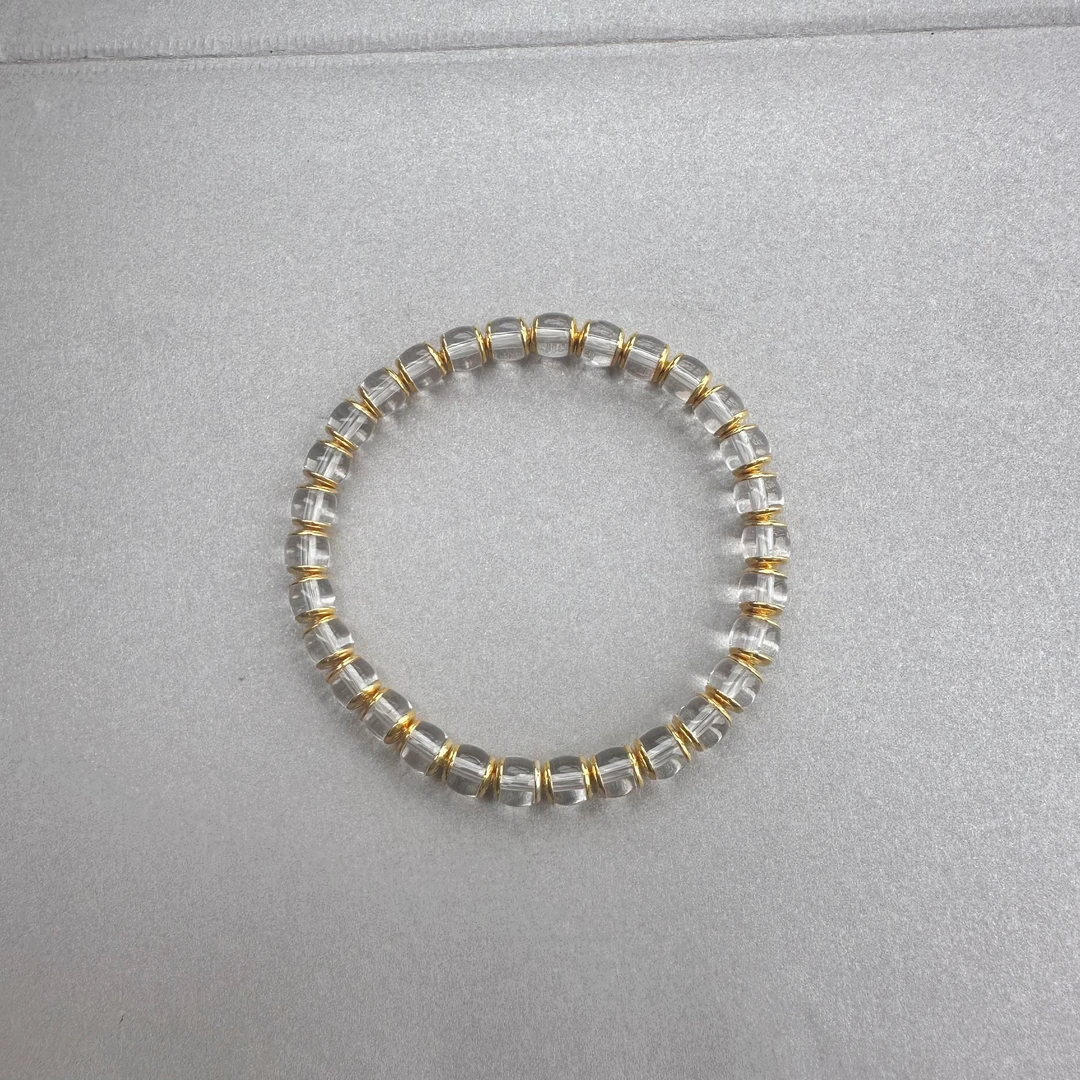 YL22白水晶手串单圈6mm左右
