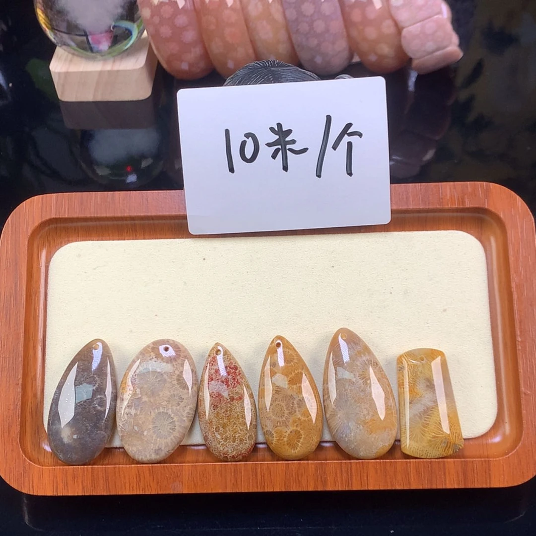 【闪购商品】颈饰未镶嵌硅化珊瑚(珊瑚玉)4号 10/个可挑