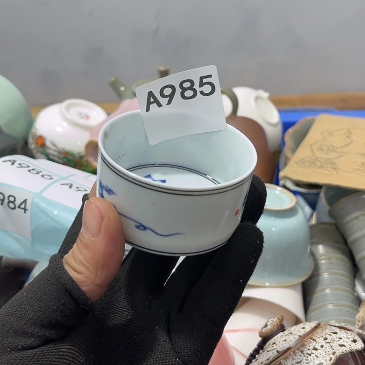 方***妍瓷片茶摆件工艺品摆件666