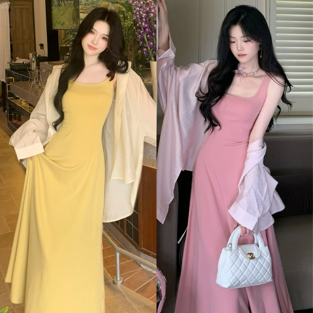 Blovelan简眠 简约大气慵懒风连衣裙高级感百搭吊带裙