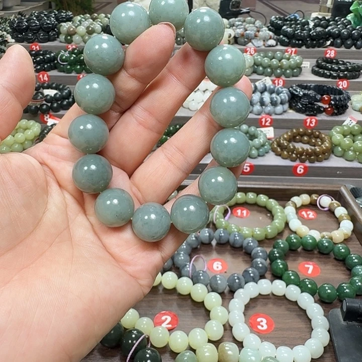 未镶嵌手链和田玉新疆且末蓝青花卡16