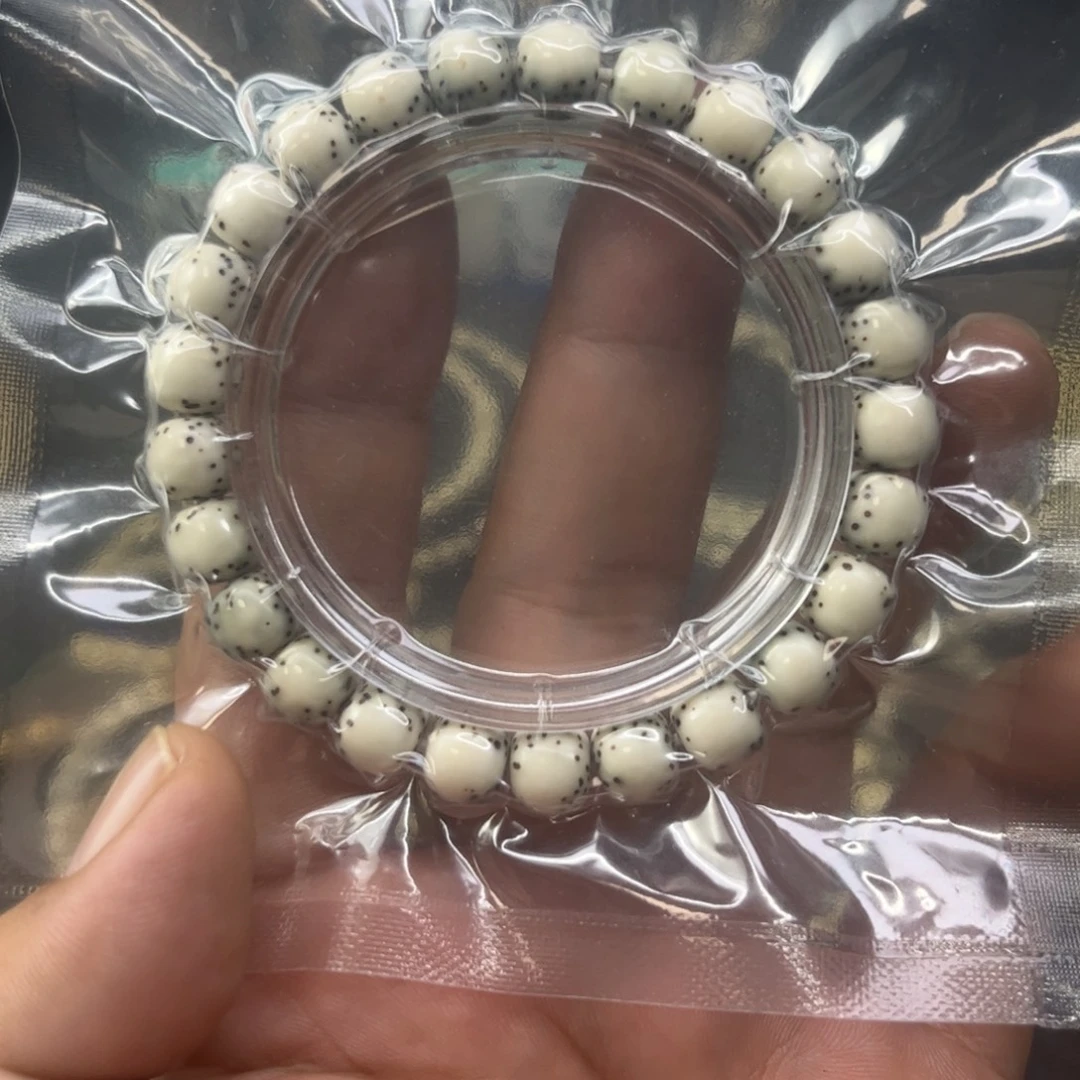 星月菩提手串9✖️8河豚 半壁留白 石玉料 单圈