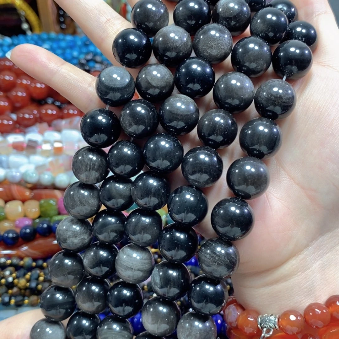 玛瑙/玉髓未镶嵌珠宝半成品银耀一条卡16mm