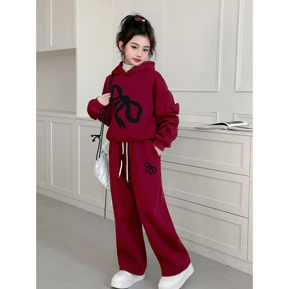 FAVMARTHA女童卫衣套装春秋2025新款大童春装衣服儿童女孩运