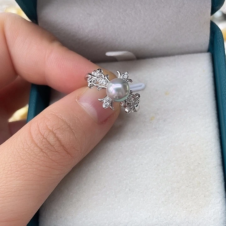 海水珍珠戒指银S925镶嵌