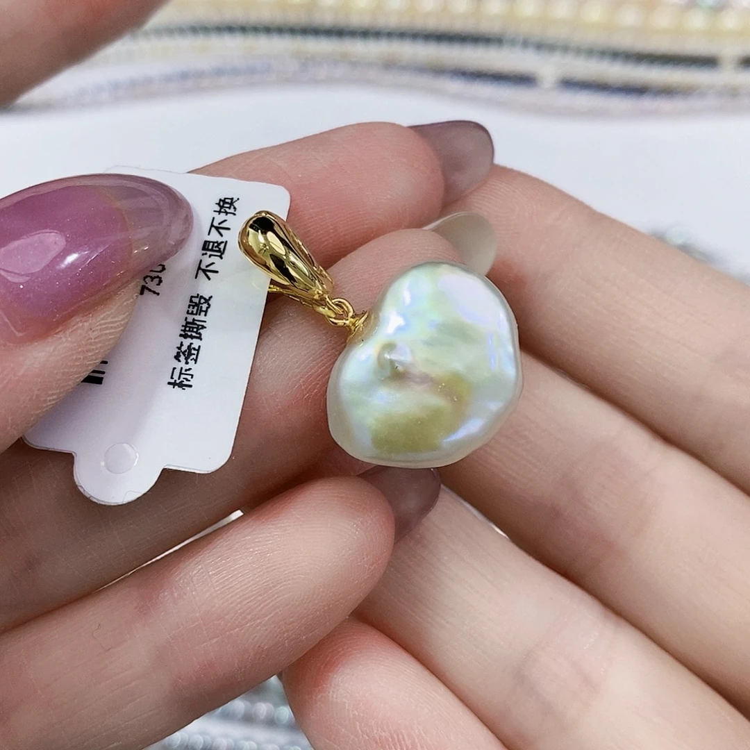 银S925镶嵌淡水珍珠特价巴洛克吊坠万能可掰扣