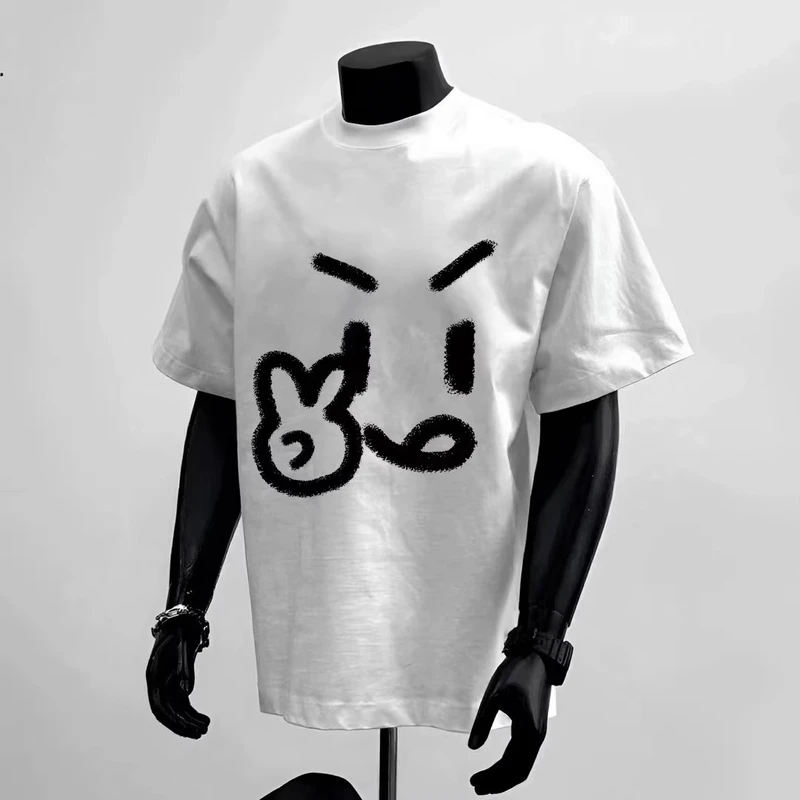 奥特莱斯~大牌清仓大码2~300斤美式街头纯棉短袖T恤男百搭上衣ins