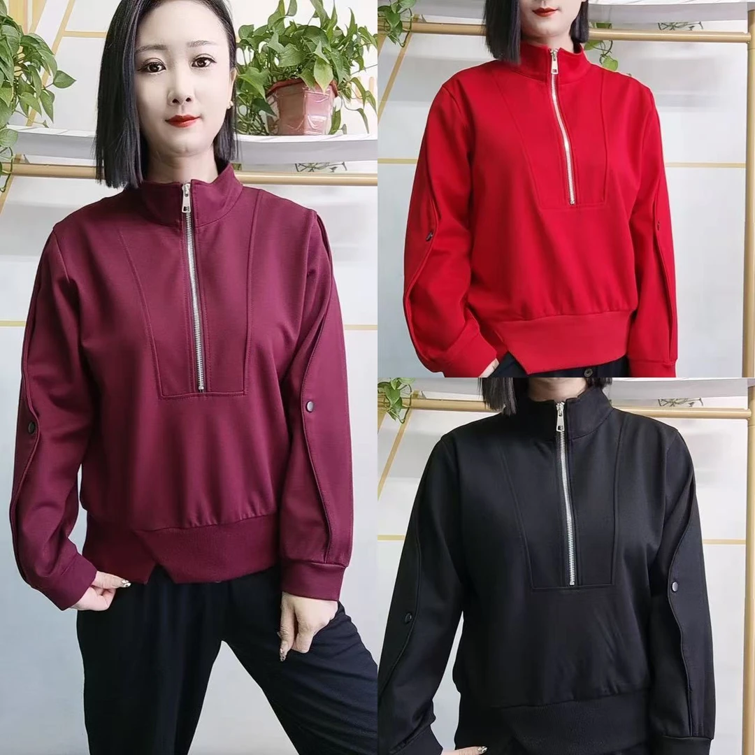 （不加绒）7916减龄半拉链卫衣~