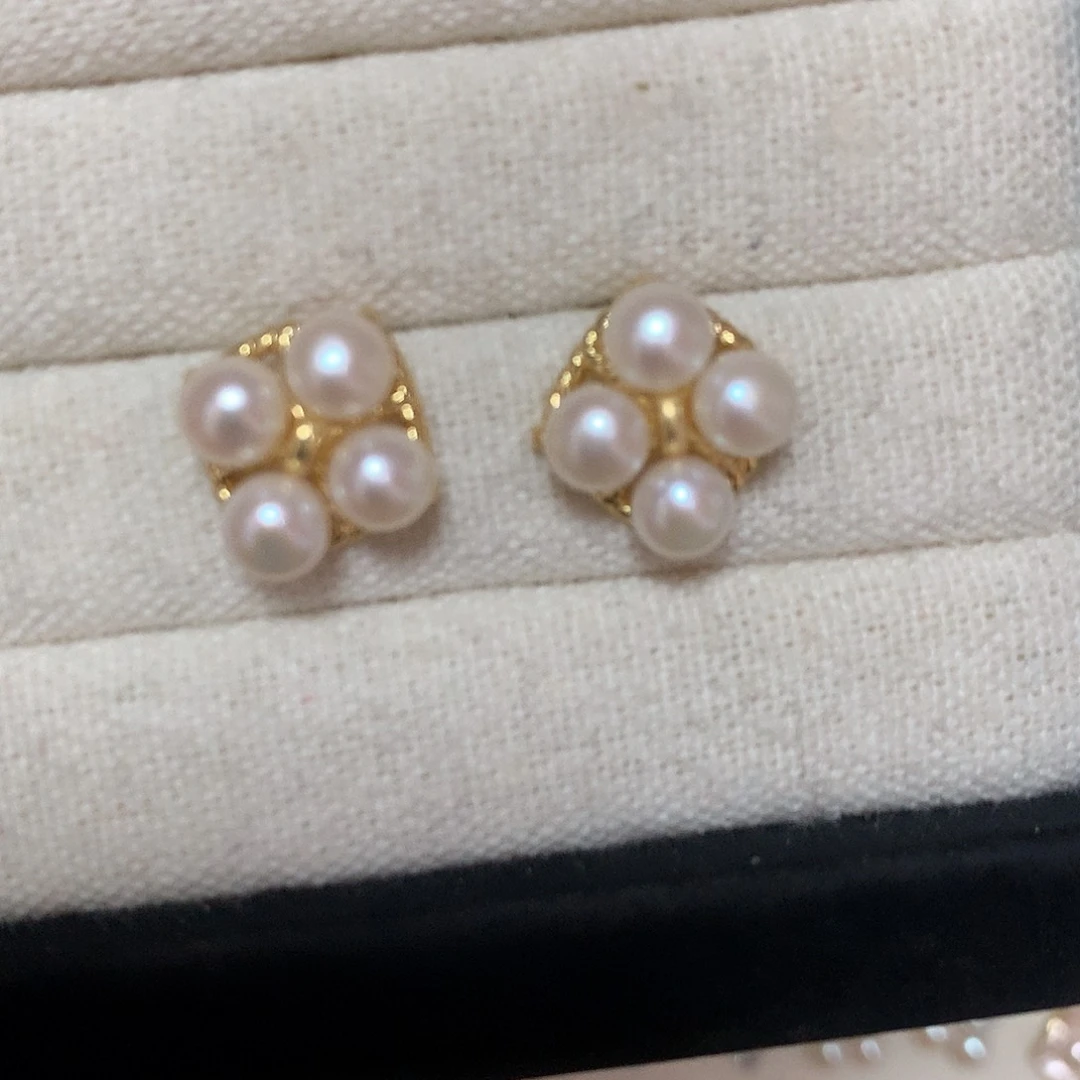 淡水珍珠耳饰合金