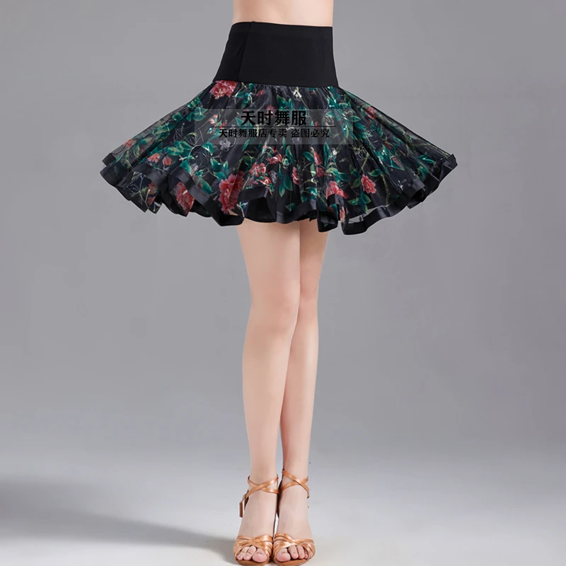 天时舞服立体花拉丁舞裙三步踩吉特巴水兵舞国标交谊现代舞广场舞