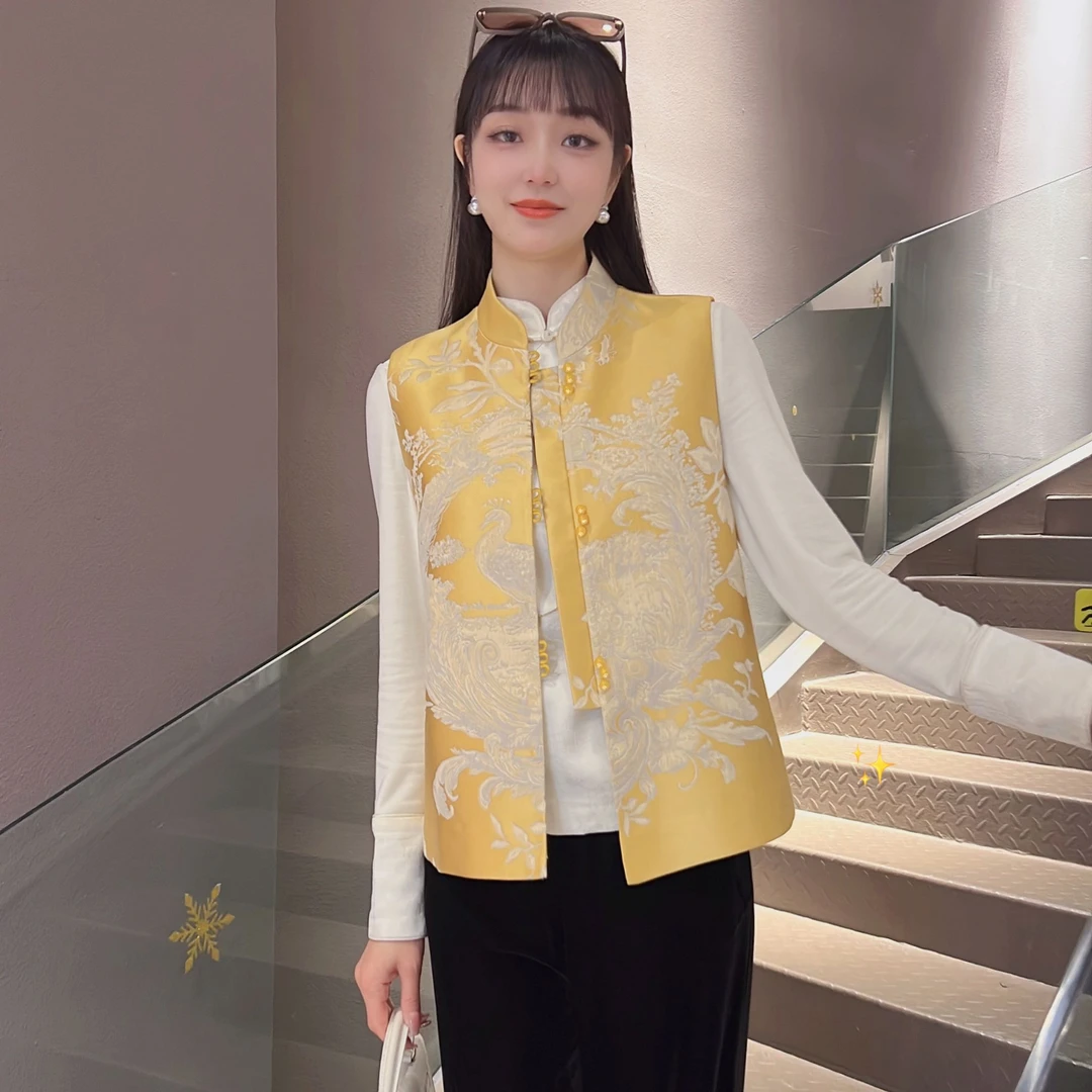 《佩佩定制》《有凤来仪》时尚日常气质新中式中国风马甲3610