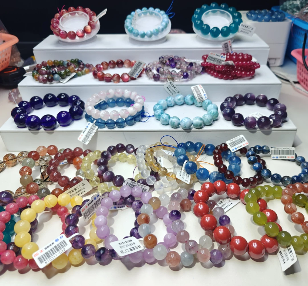 《二号链接》可塘彩宝珠串手串手链请移步挑选美现场选粉水晶手串