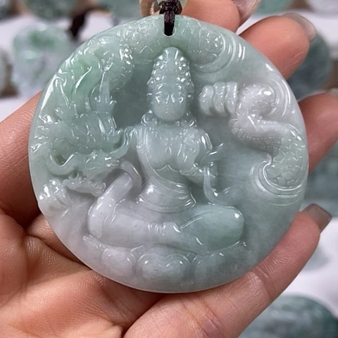 翡翠颈饰未镶嵌玉龙观音福利