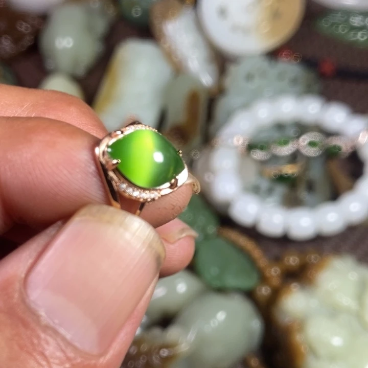 和田玉（碧玉）银S925镶嵌颈饰