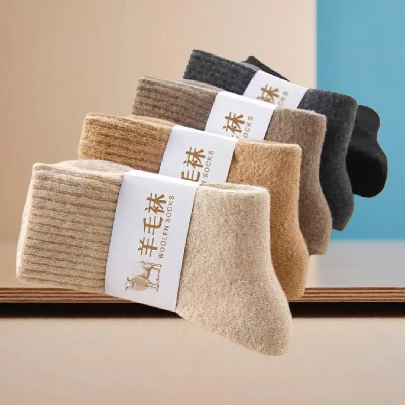 滑雪袜发热男女加厚保暖厚毛线袜袜子羊毛袜中筒运动秋冬季加绒