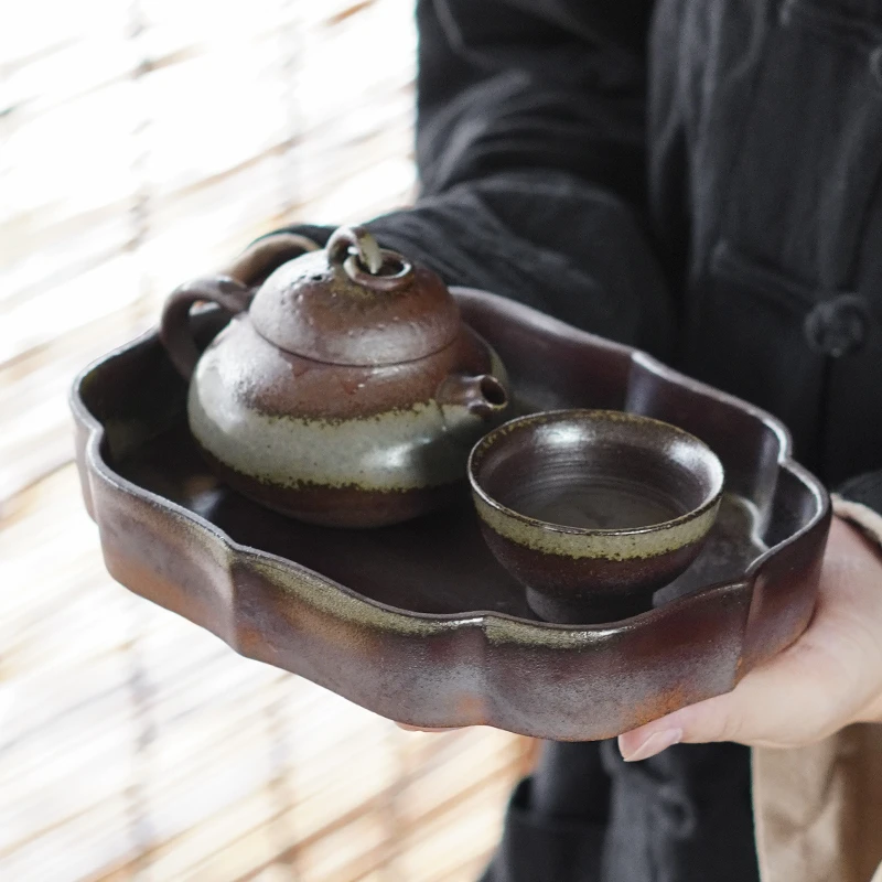 一壶一杯干泡小茶盘办公室一人饮泡茶专用高档套装清水阳台小套组
