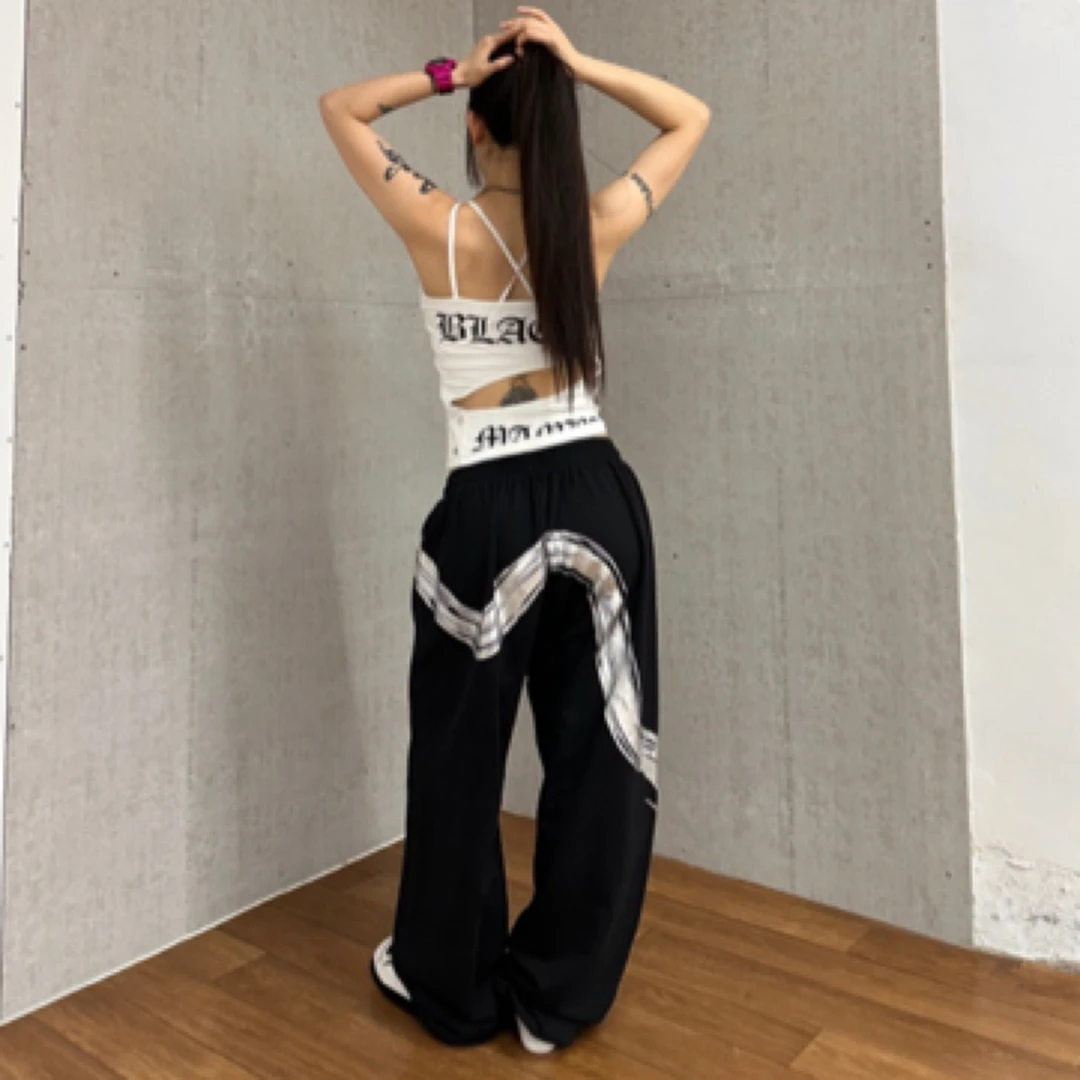 Blackmamba水墨灵蛇烫银运动裤