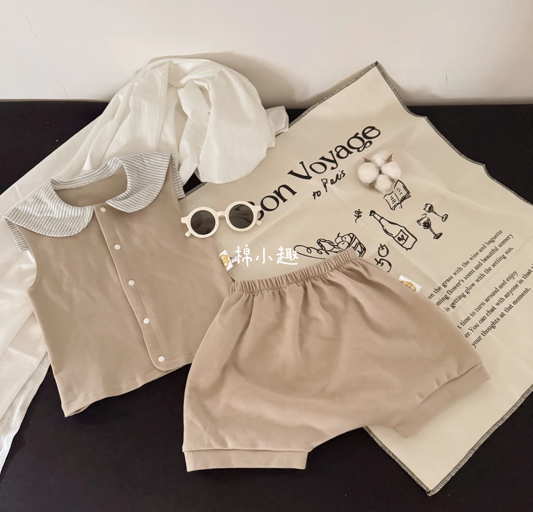 海军领分体套装舒爽棉婴幼宝宝单层柔软舒适短款休闲韩版百搭