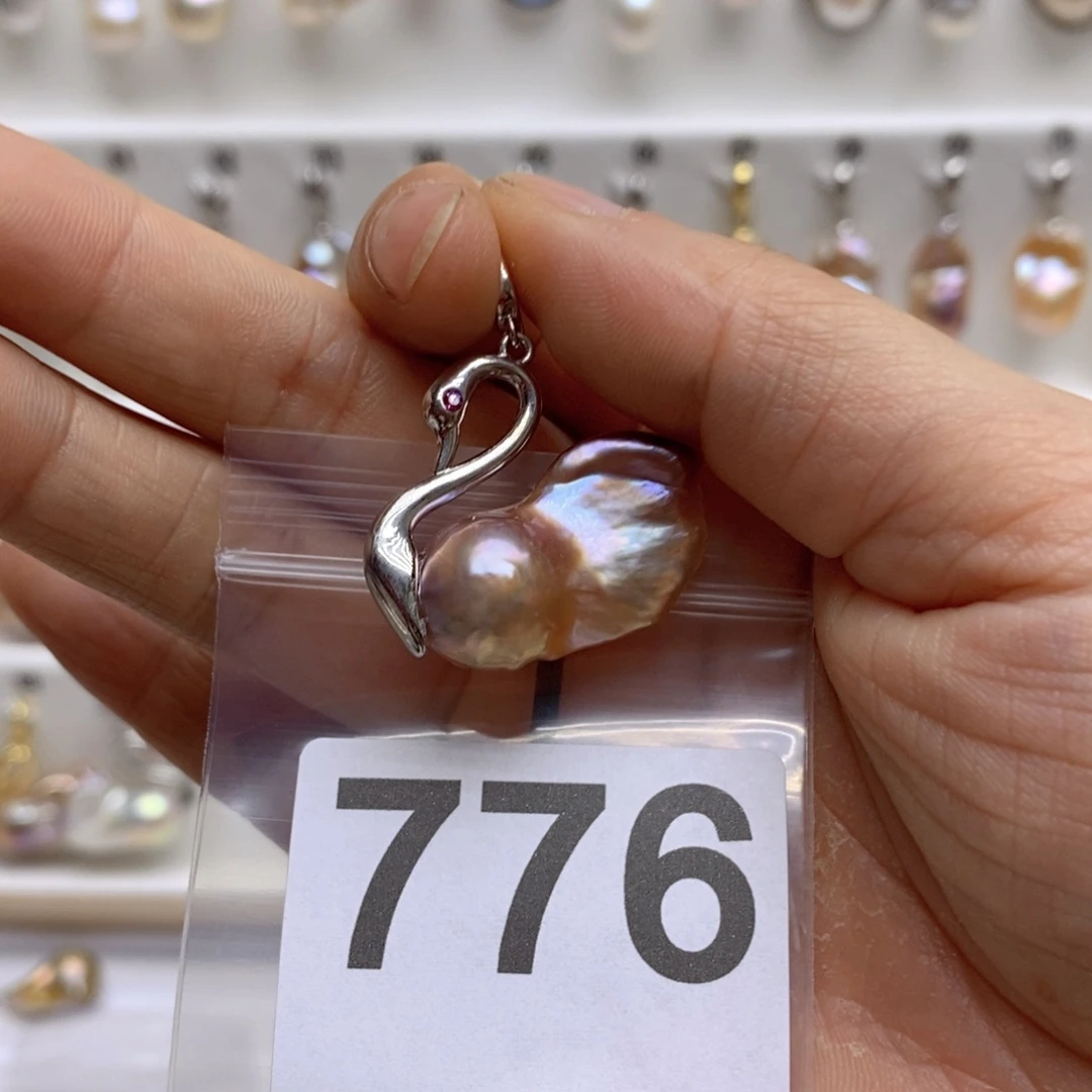 淡水珍珠颈饰银S925镶嵌476