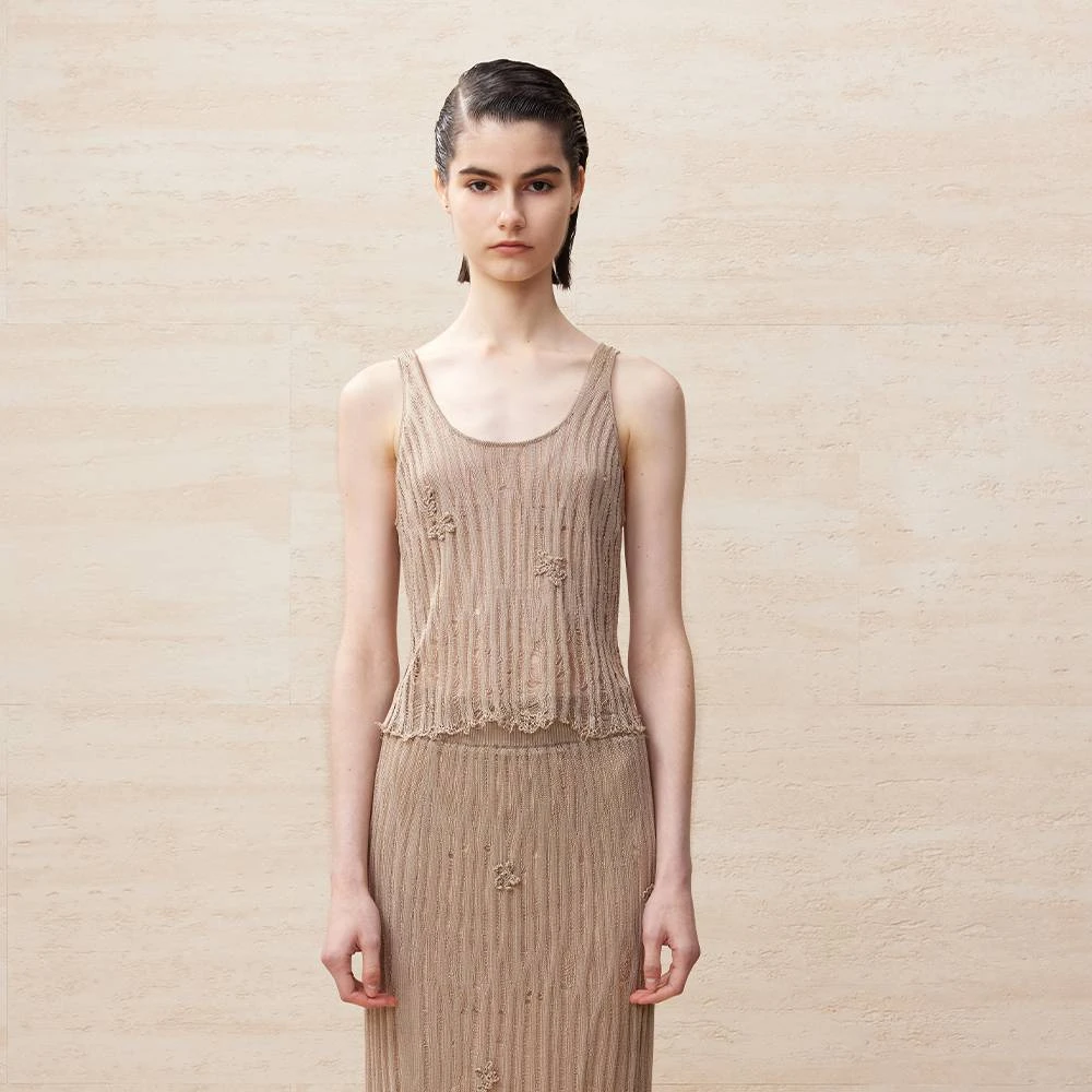 UOOYAA/乌丫织花针织背心UY24122M132133