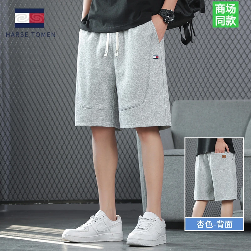 正品霍斯汤米夏季男士纯棉短裤宽松大码抽绳休闲运动五分裤跑步裤