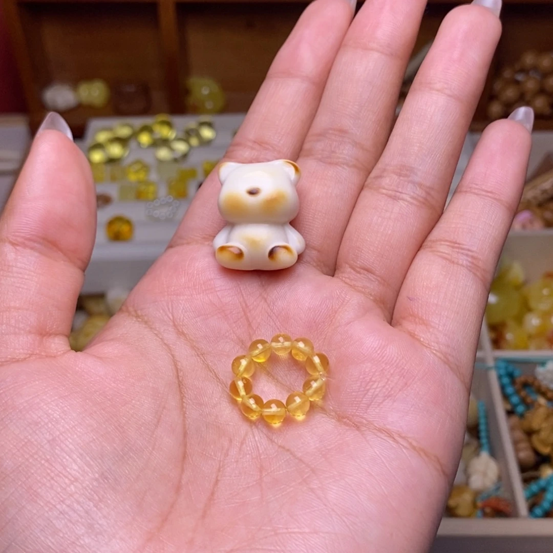 没***影吊坠猴头核桃手捻加配牙果熊 蜜不透卡