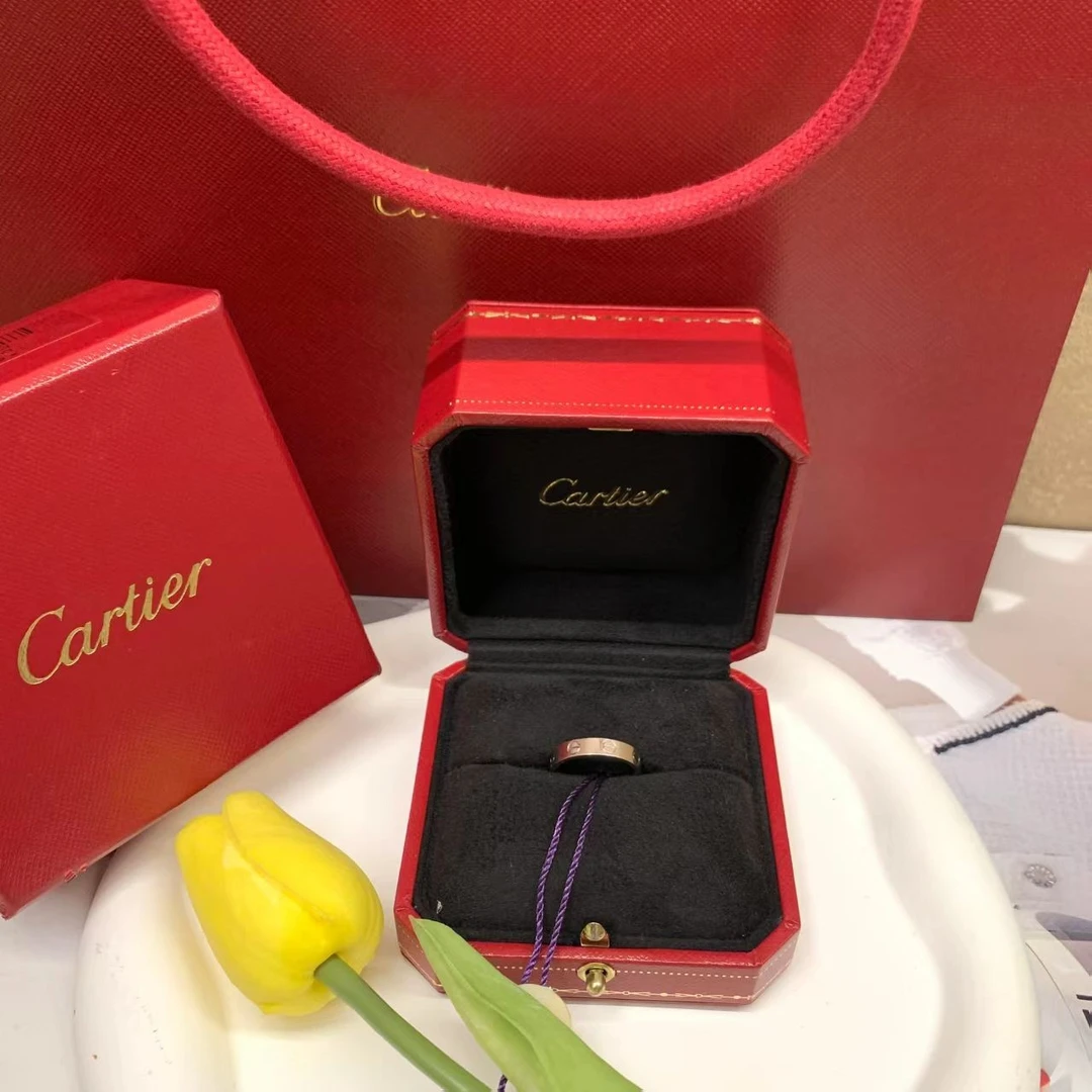99新 Cartier/卡地亚 壹臻/窄版无钻白金戒指50 61400000