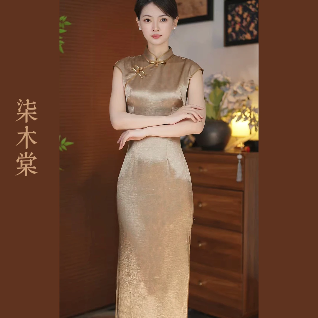 柒木棠知闲春夏凉快气质传统日常优雅显白旗袍衣长122左右