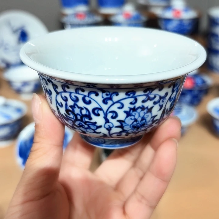 景德镇纯手工手绘压手杯