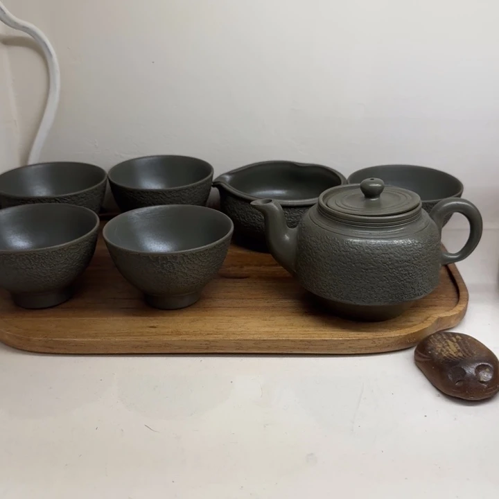 各见邦仙备前烧青备前七件套茶具福利