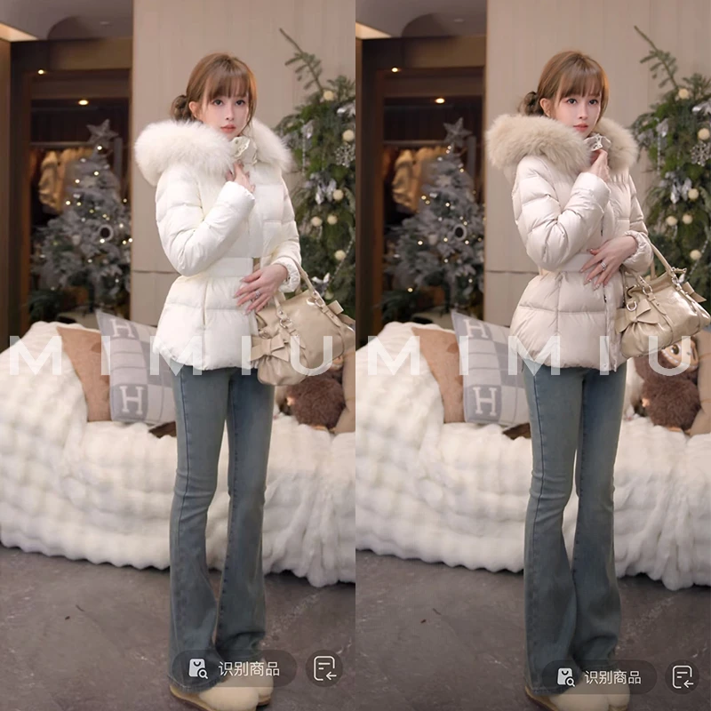 【mimius】肉肉可溯源三星安心羽绒奢感大毛领收腰连帽羽绒服G12050