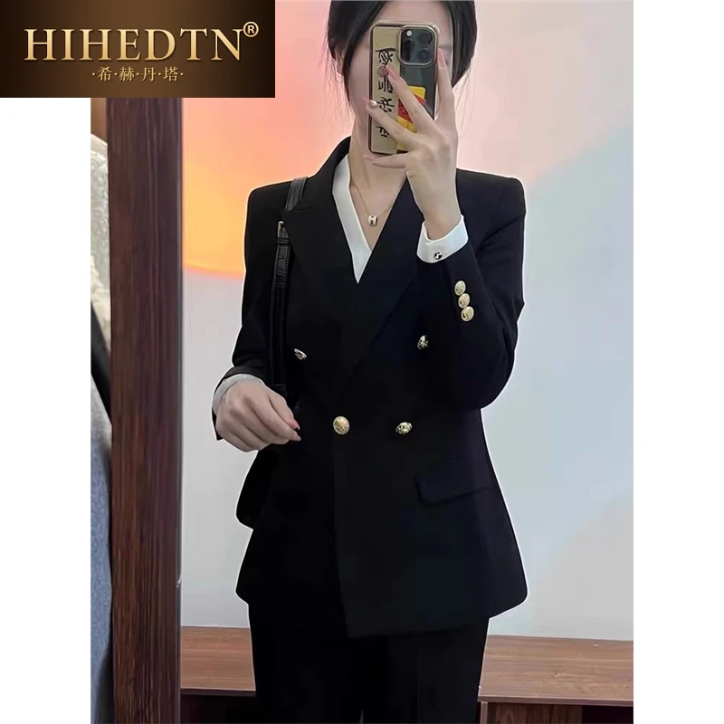 轻奢时尚职业套装西装正装女品牌春秋新款黑色气质显瘦高端西服