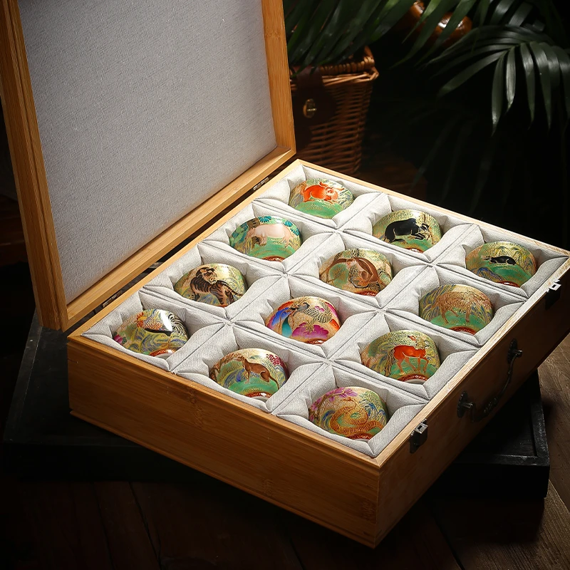 大厚堂手绘珐琅彩十二生肖主人杯高档个人专用品茗杯陶瓷茶杯送礼