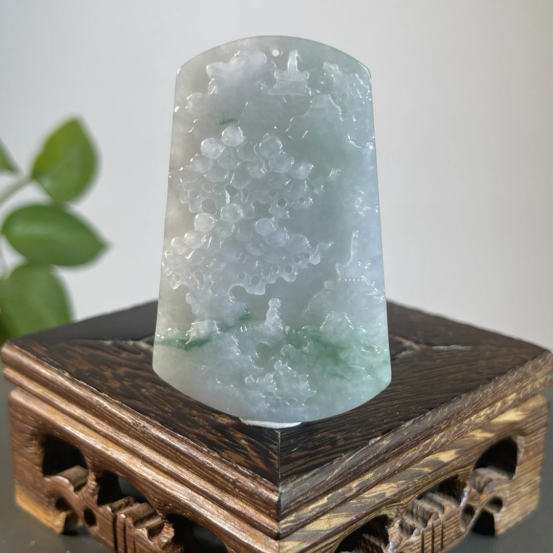 JCW10-74  天然翡翠缅甸A货 山水牌