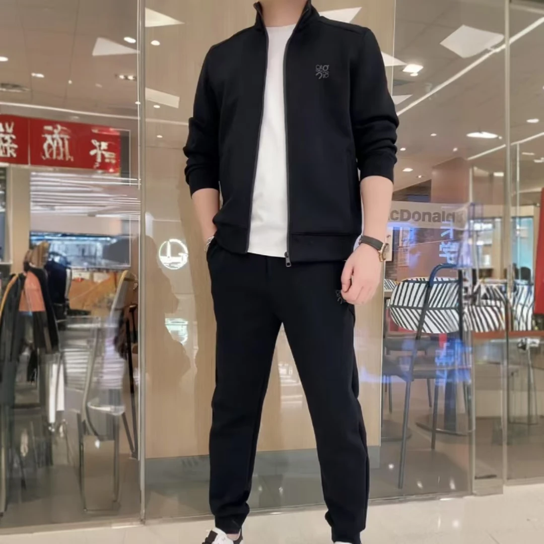 运动套装男2025年春季新款立领时尚休闲潮流百搭简约修身舒适帅