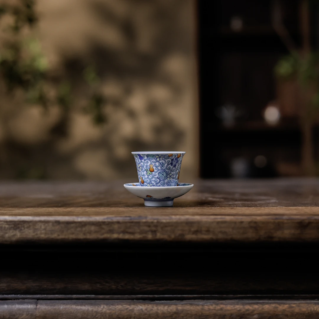 【见珊】一溪山房斗彩 福禄杯碟（一溪S0124）