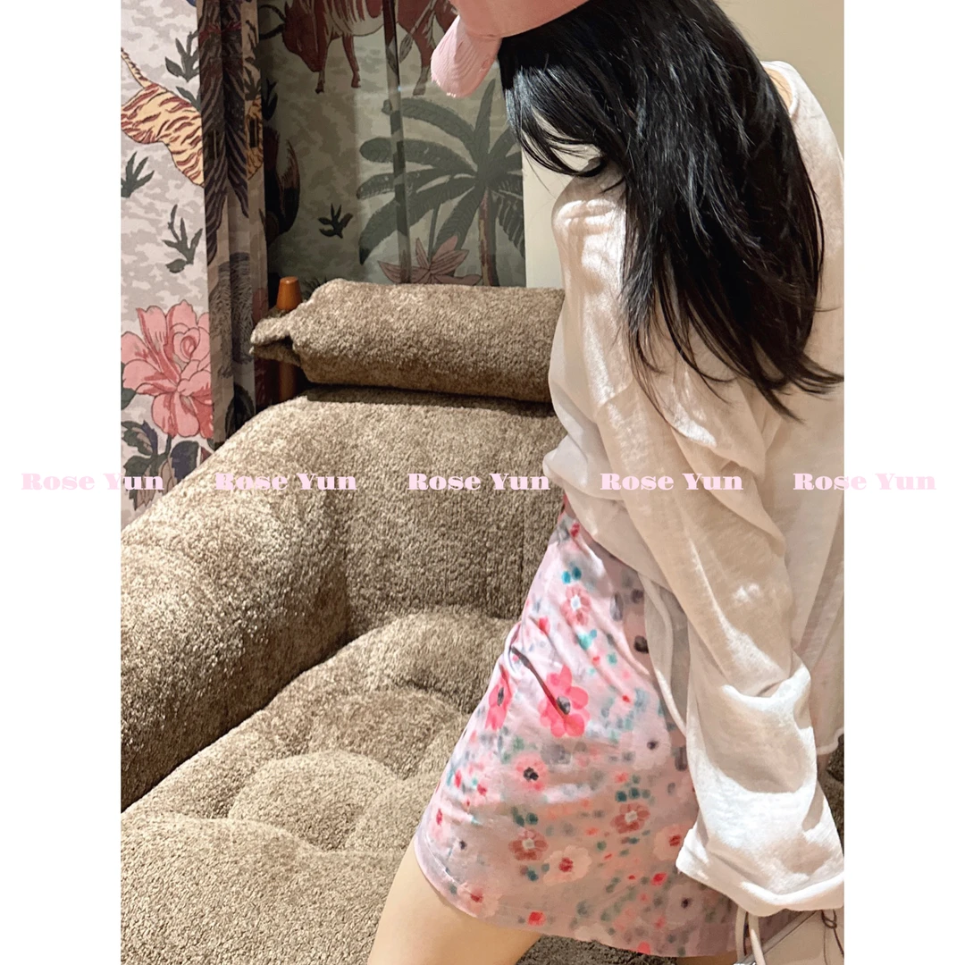 【Rose Yun】滕花油画 色彩交织花卉半身裙  JY045074