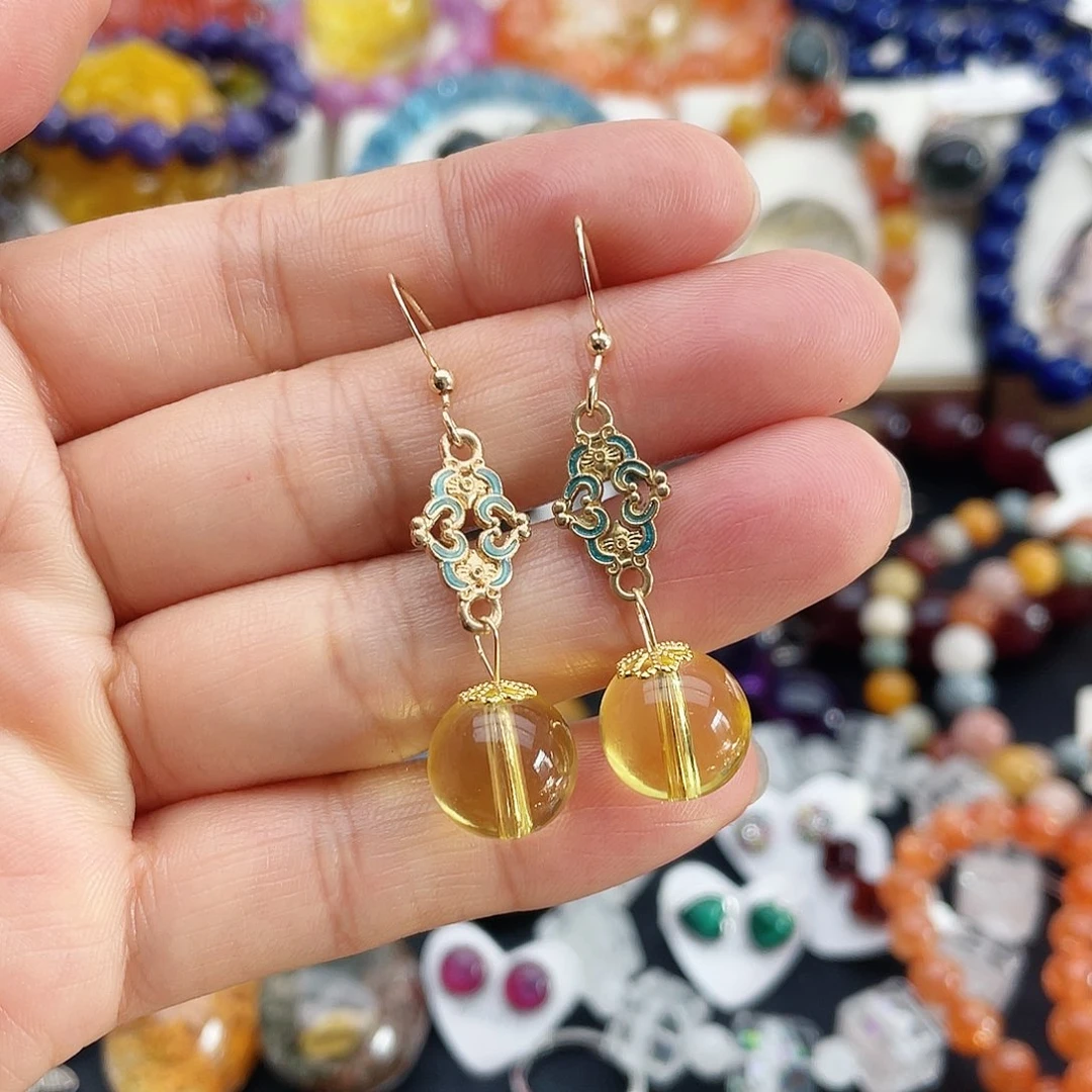 戒指银S925镶嵌烟晶