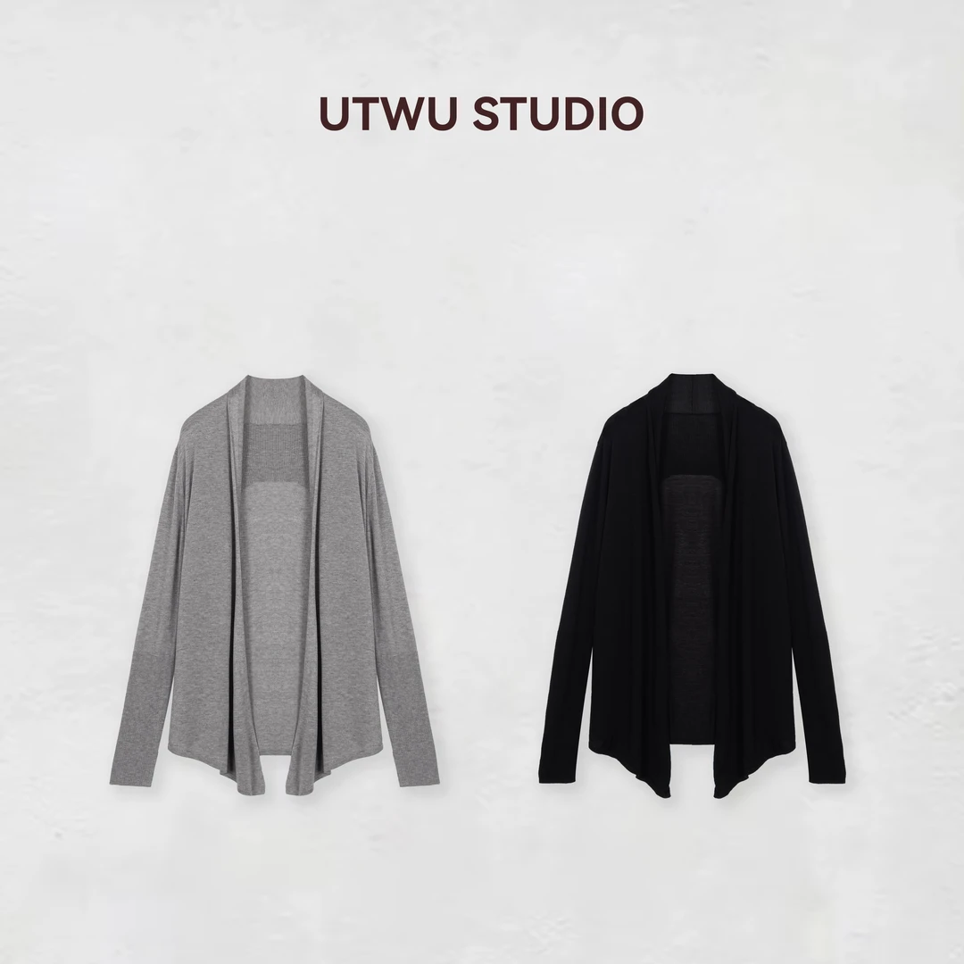 UTWU小敏「智感衣橱」春季1oo莱赛尔纸片人设计感长袖开衫S25C1049