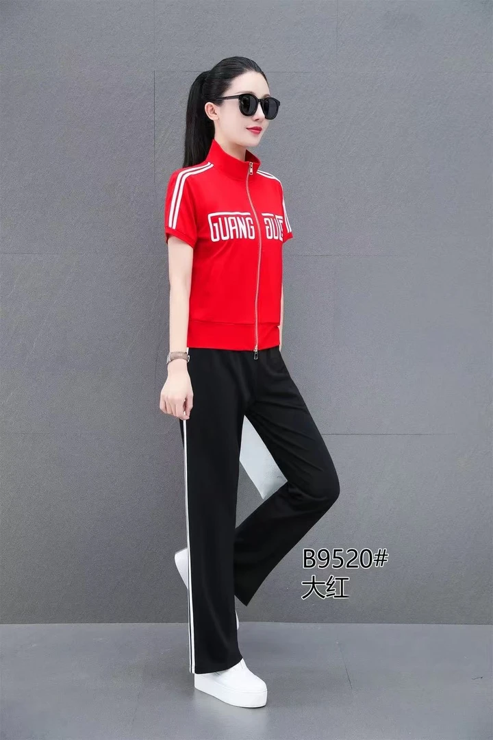 夏季女士休闲运动服套装宽松显瘦时尚洋气两件套