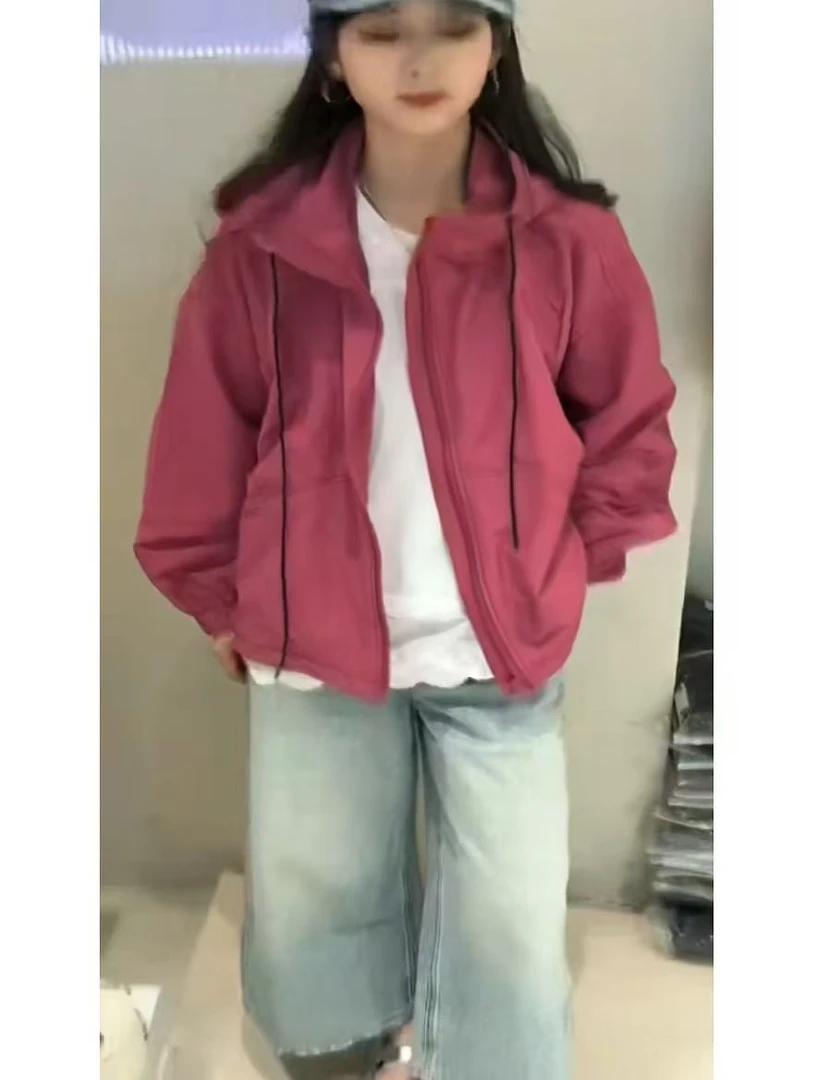 【厂家清仓】2025早秋新品韩版连帽抽绳休闲冲锋衣【妍-25010】