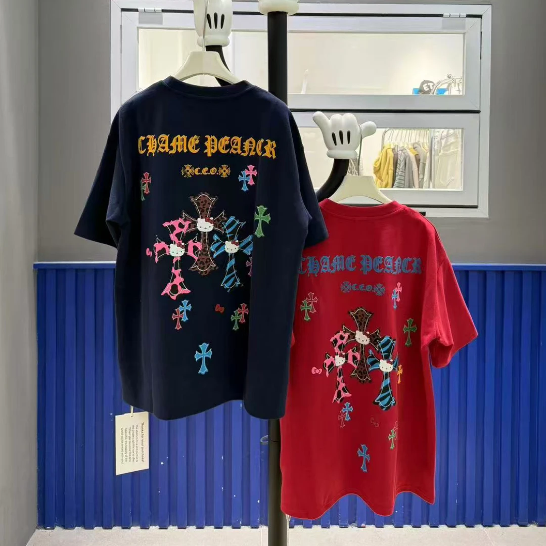 欧洲站5758#BOHAN秀秀家2025冬季新品彩标磨毛短袖T 男女同款