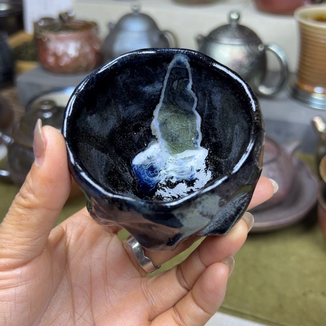 壶云南建水紫陶古法柴烧杯