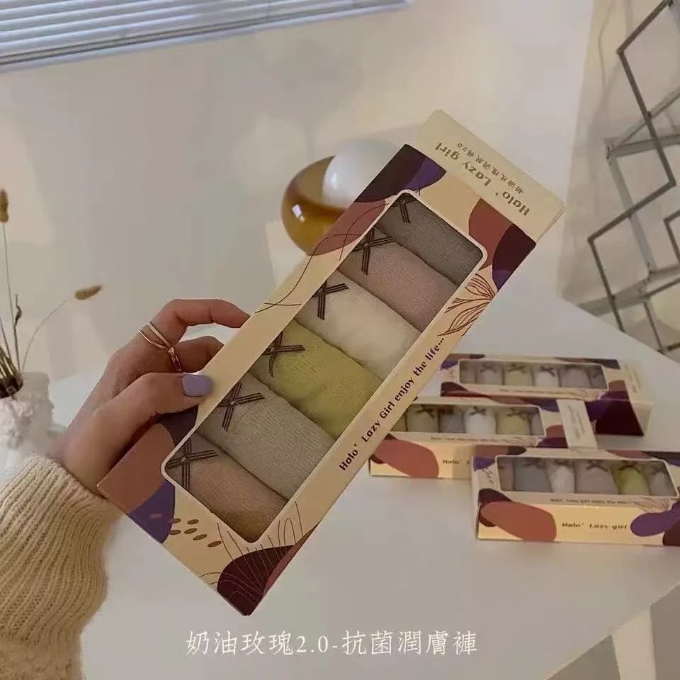 【新疆西藏包邮】6条装奶油玫瑰升级款包臀高弹中腰无痕透气女内裤