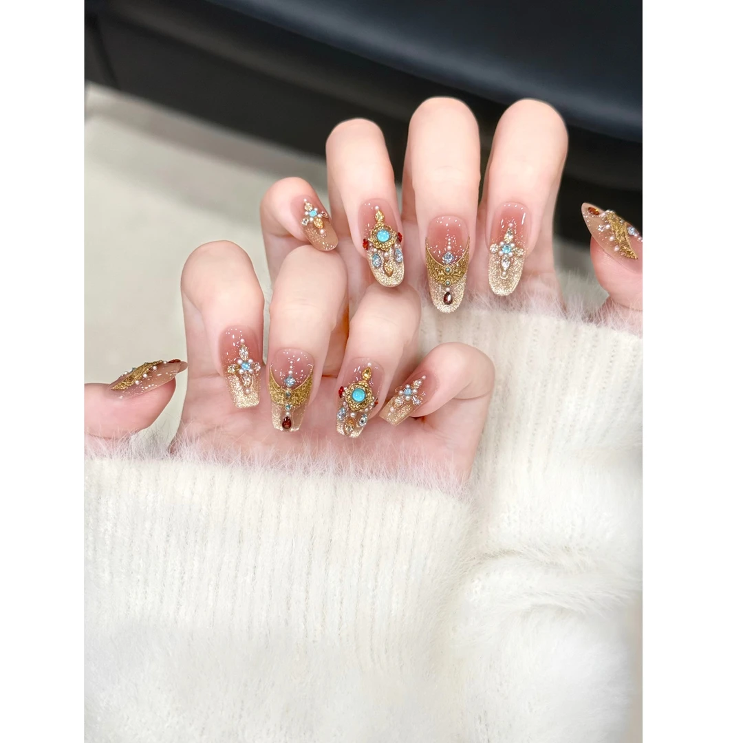 茉哉现货皮皮【壁上观】纯手工定制美甲拆卸穿戴甲A4738