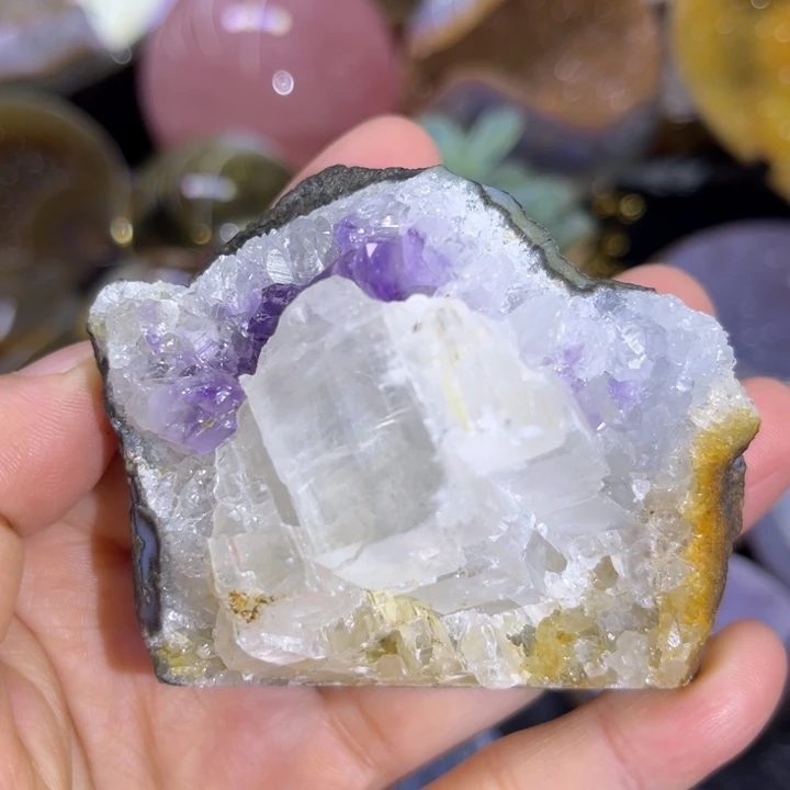 水晶22K金镶嵌发饰奇石紫晶